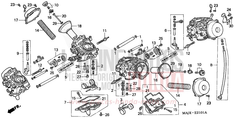 CARBURATEUR (PIECES CONSTITUTIVES) de Pan-European ABS MIDDY BLUE METTALIC (B162) 2000